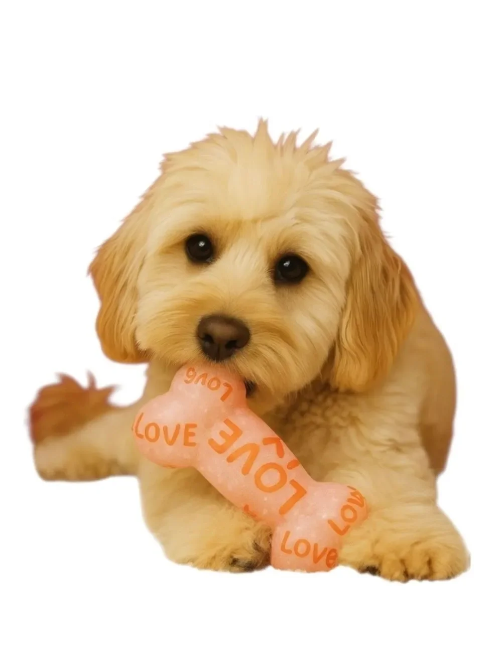 Pink Valentine’s Day Squeaky Dog Bone Toy Rose Scented & Textured Europan Home